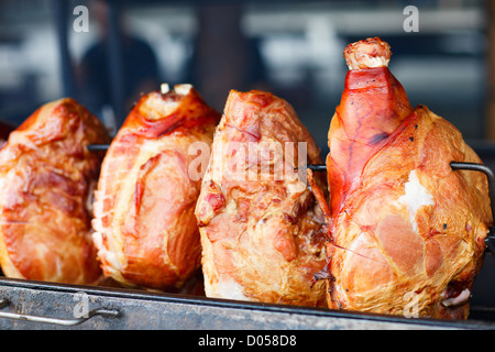 Roasted pork leg Stock Photo