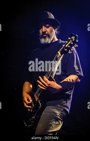 Nov. 16, 2012 - Toronto, Ontario, Canada - Seattle grunge vets Soundgarden touched down at Toronto and the Phoenix Theatre as an intimate warm-up date for their first studio CD in 16 years, 'King Animal', which came out Nov. 13. In picture: KIM THAYIL (Credit Image: © Igor Vidyashev/ZUMAPRESS.com) Stock Photo