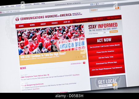 Communications Workers of America website - labor union Stock Photo
