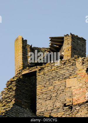 The remains of a spiral staircase in a ruined tower of Thurso Castle,      Thurso, Caithness, Scotland. 27Jun10 Stock Photo