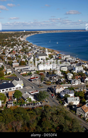 Aerial view of Provincetown, Cape Cod, Massachusetts, America Stock Photo
