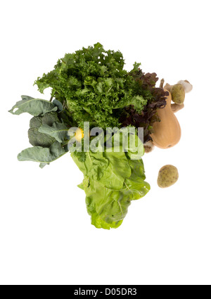 Africa map made of fresh vegetables isolated over white. Stock Photo
