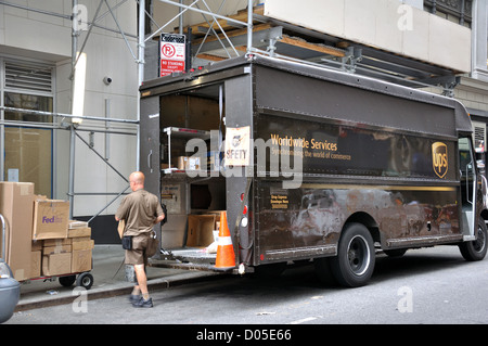 UPS delivery truck, New York City, USA Stock Photo