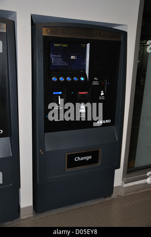 Parking garage payment station, Boston, Massachusetts, USA Stock Photo