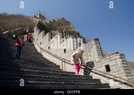 China, Beijing. The Great Wall of China at Juyongguan in the Jundu Mountains at Juyong Pass. Ming Dynasty. UNESCO Stock Photo