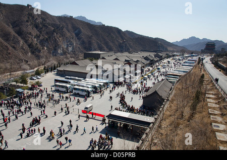 China, Beijing. The Great Wall of China at Juyongguan in the Jundu Mountains at Juyong Pass. Stock Photo