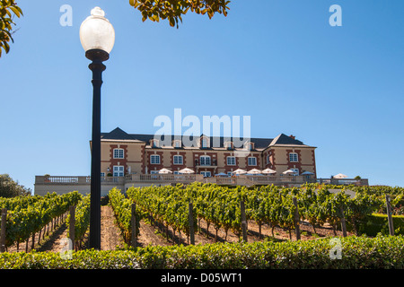 Beautiful view of the Domaine Carneros Winery and Vineyard in Napa Valley. Stock Photo