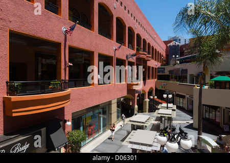 Horton Plaza shopping mall, San Diego, USA - outdoor and indoor shopping precinct in heart of city. Stock Photo