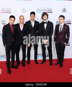 Los Angeles, California. 18th November 2012. The Wanted arrives at the 40th Anniversary American Music Awards in Los Angeles, CA Nov 18th 2012 Stock Photo