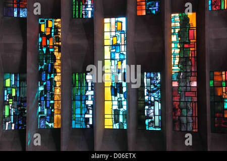 Stained glass window by John Piper in Farnborough Village Church Stock ...