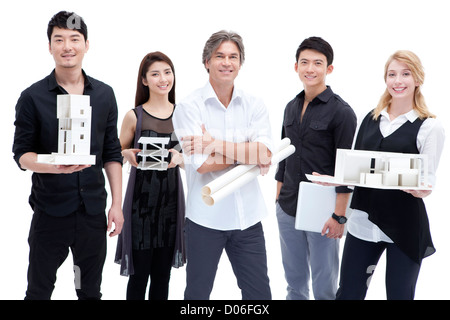 Architects with Architectural model Stock Photo