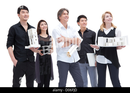 Architects with Architectural model Stock Photo