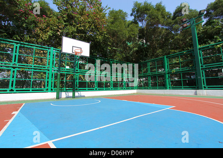 Basketball court in sunny day Stock Photo