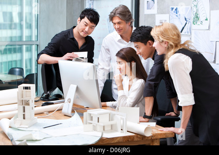 Architects working in studio Stock Photo