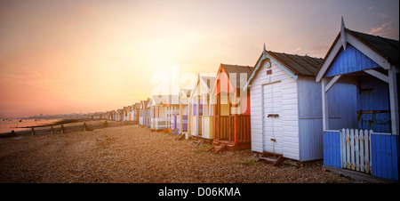 Beach huts at Southend On Sea Stock Photo