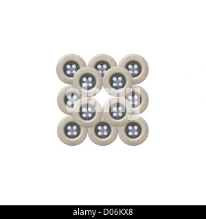 Cloth buttons isolated on white background Stock Photo