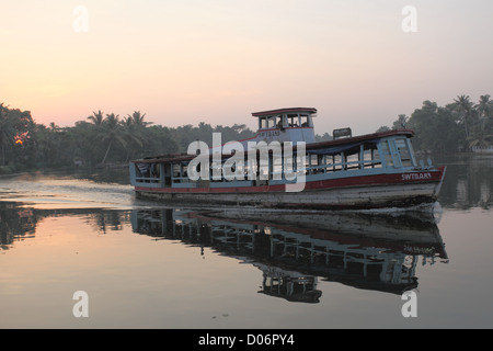 Ferry operating in the backwaters of Kerala. Stock Photo