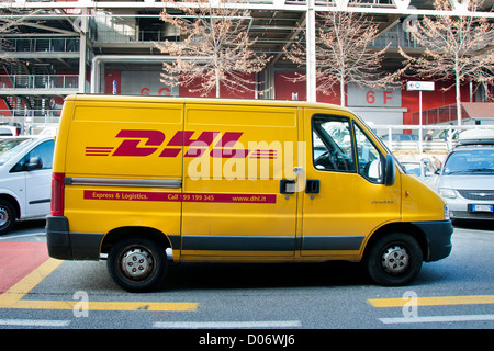 DHL Delivery Van Stock Photo
