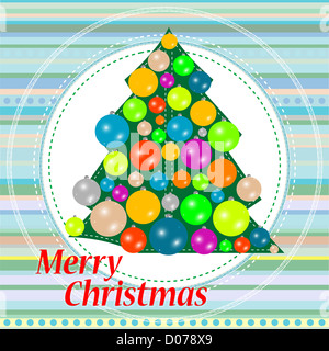 Christmas set of spruce branches with round jingle bells and red bows ...