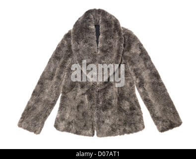 Womens fur coat isolated on a white background Stock Photo - Alamy
