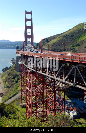 The Golden Gate Bridge seen from the northern side Stock Photo