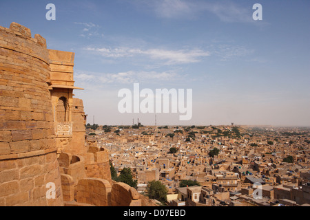 View of Jaisalmer city from Jaisalmer Fort, Jaisalmer, Rajasthan, India Stock Photo