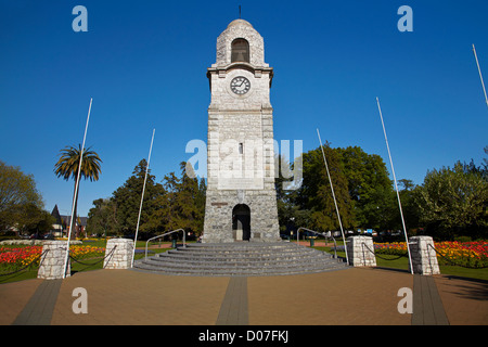 Memorial Clock Tower, Seymour Square, Blenheim, Marlborough, South Island, New Zealand Stock Photo