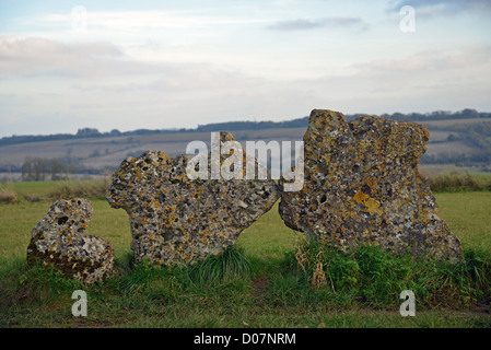 'The King's Men' stone circle (The Rollright Stones), near Long Compton, Oxfordshire, England, United Kingdom Stock Photo