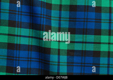 Scottish Green Blue Plaid Background Stock Photo
