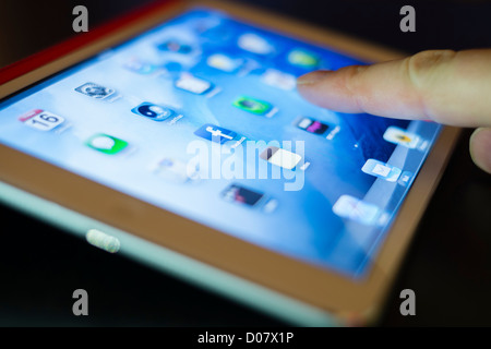Close up of screen of iPad mini tablet computer Stock Photo