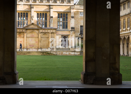 Door to the dining hall at Trinity college, university of Cambridge, England. Stock Photo