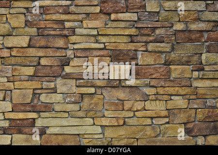 Modern Multi Color Stone Wall used for Background Stock Photo