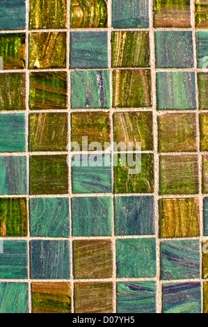 Blue and Green Multi Color Tile Mosaic that can be used as a background Stock Photo