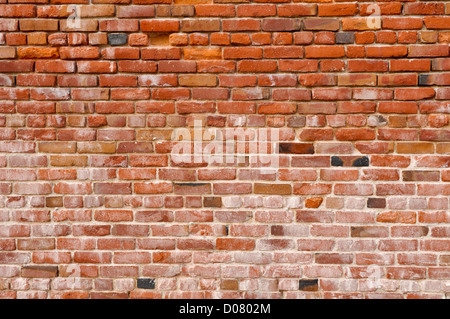 Old Rustic Brick Red Wall Background Stock Photo