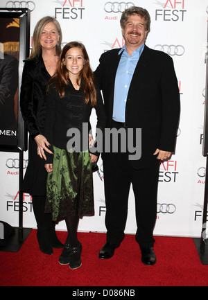 John Wells with his wife Marilyn Wells and daughter Madison Wells AFI Fest 2010 - 'The Company Men' screening held at Grauman's Stock Photo