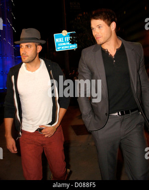 Kellan Lutz and a friend leaving Boa Steakhouse in Hollywood after attending the Summit Event Los Angeles, California, USA - Stock Photo