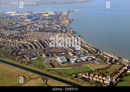 aerial view of Sheerness on the Isle of Sheppey in Kent Stock Photo