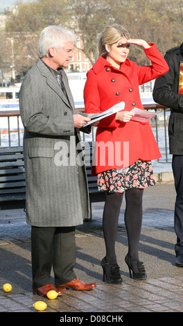 Holly Willoughby and Phillip Schofield outside the ITV studios London, England Stock Photo