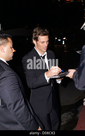 James Marsden celebrities outside Chateau Marmont after attending a GQ party Los Angeles, USA - 17.11.10 Stock Photo