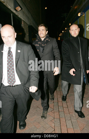 Jake Gyllenhaal arrives at the back door of the Odeon Cinema to escape the crowds World Premiere of 'Harry Potter and the Stock Photo