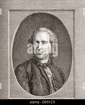 Jean-Baptiste le Rond d'Alembert, 1717 –1783. French mathematician and philosopher. Stock Photo