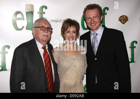 Thomas Meehan, Valerie Wright and Bob Martin Opening night of the Broadway musical production of 'Elf' held at The Grand Hyatt Stock Photo