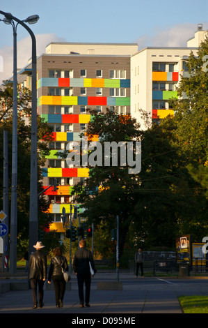 A Soviet-era apartment block in Grunauer Strasse, Dresden, Sachsen, Saxony, Germany Stock Photo