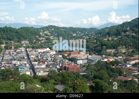 The mountain setting of the city of Kandy Sri Lanka Stock Photo