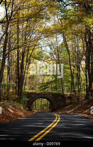 Rural road in Cheshire, Connecticut on Oct. 17, 2012. Stock Photo