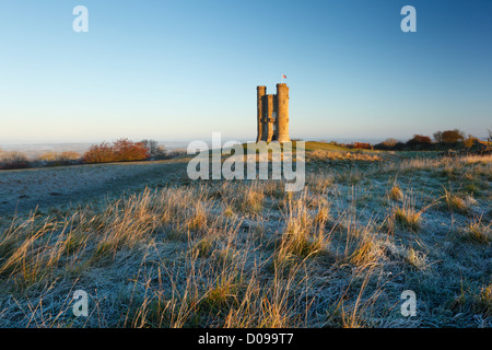 Broadway Tower on a Frosty Morning. The Cotswolds. Worcestershire. Englnad. UK. Stock Photo