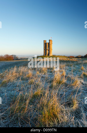 Broadway Tower on a Frosty Morning. The Cotswolds. Worcestershire. Englnad. UK. Stock Photo