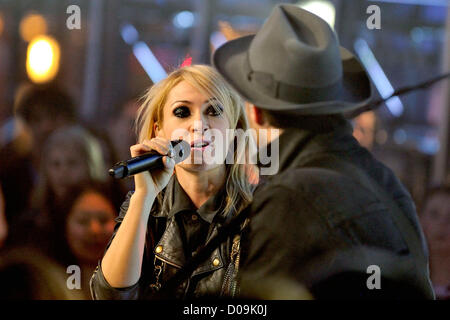 November 20, 2012. Toronto, Canada.  Canadian indie rock and New Wave band METRIC performs live on Much Music LIVE@MUCH show. In picture, lead singer Emily Haines.  (DCP/N8N) Stock Photo