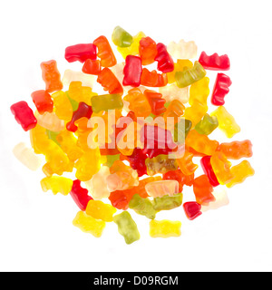 Gummi bears in front of white background Stock Photo