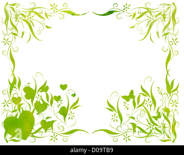 floral foliage beautiful arty background against white Stock Photo